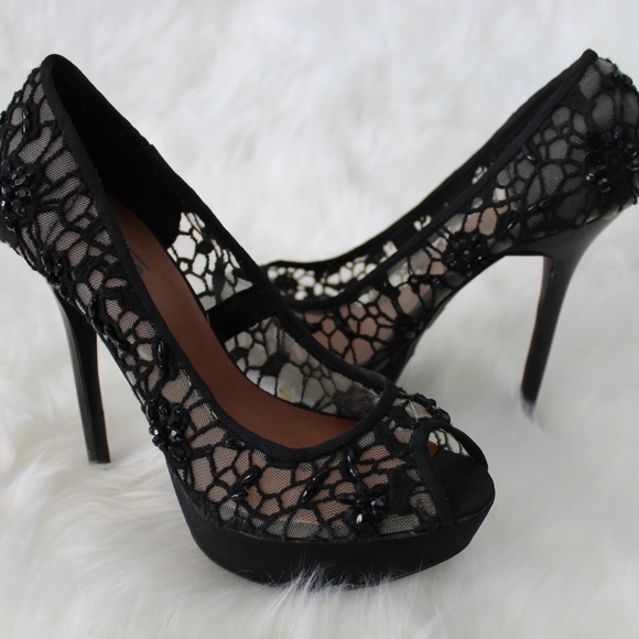 Mix No. 6 Shoes - Beautiful Black Lace Heel